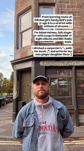 5K reactions · 330 shares | From learning music at Edinburgh’s Sandy Bell’s pub  age 8 to a viral hit with millions of streams  I’m Adam Holmes, folk singer with songs in Outlander gbsct eight albums and BBC Radio nods. I ditched a carpenter’s  path for music  and write for my wee ginger daughter Rosa :) #songwriter #independentartist | Adam Holmes Music | Facebook