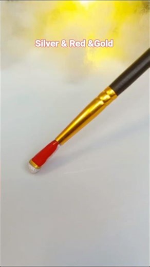 Golden & silver & Red line Satisfying Stroke 😍 Art | Relax😍 #youtubeshorts #shortsfeed #art #colors