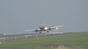 Watch: Bumpy landing for plane in Storm Floris