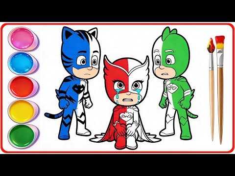 Owlette Is Sad! 😭 Catboy and Gekko Are Worried | PJ Masks Drawing and Coloring Pages