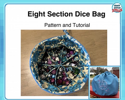 Eight Section Dice Bag Sewing Pattern: Dnd Pathfinder and Roleplay (downloadable PDF) - Etsy