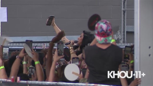 Cardi B parties with fans at the Cypress Walmart