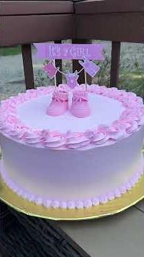 Pastel sencillo para baby shower niña!!!🥰🥰🥰🥰 #cocina