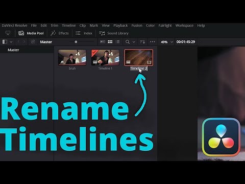 DaVinci Resolve - Rename a Timeline