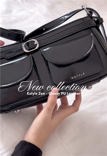 New collection from @Kstyle.my 🖤 Kstyle Zen - Glossy PU Leather #fyp #handbag #kstyle #womenbag #bag