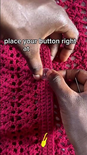 How to sew buttons on a crochet piece #crochet #diy #crochettips