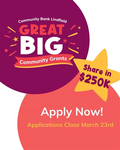 💥 It’s here. And it’s BIG. Applications are now open for our Great BIG Community Grants Program - with up to $250,000 available to support charitable and not-for-profit organisations across Ku-ring-gai and Hornsby. If your organisation has a project that will make a real difference in our local community, now is the time to apply. Applications close Monday 23rd March. Find out more and apply here: 🔗 https://kfsl.com.au/great-big-community-grants/ PS Thank you to our Lindfield Community Bank cu