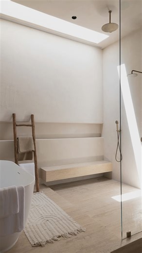 Meoded Paint & Plaster on Instagram: "‘Goodbye grout lines. Hello perfection’ - Concretta Microcement Tile transformation made simple - no demo, no mess. Concretta Color - Westwood Beige #microcemento #microcement #cement #concretta"