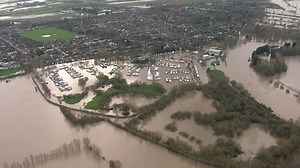 Aerial footage shows Nottinghamshire flooding