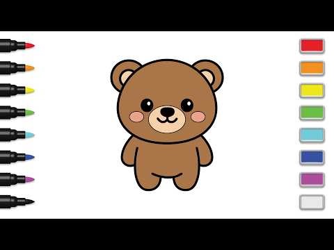 How to Draw a Cute Teddy Bear Easy Step by Step | Drawing and Coloring