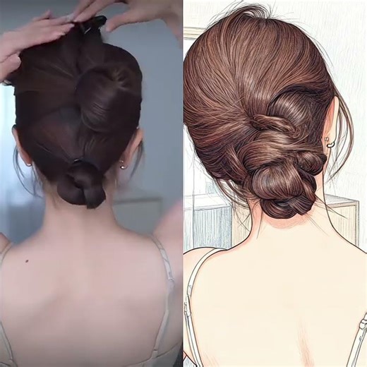 Super simple and elegant updo It looks great just by casually tying it up A updo that even