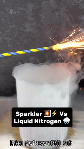 Sparkler 🎇⚡️ Vs Liquid Nitrogen 🌧️ #Satisfying #Experiment #Science #ASMR #LiquidNitrogen