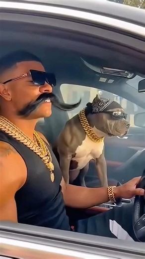 A man and his pit bull dancing to rap music