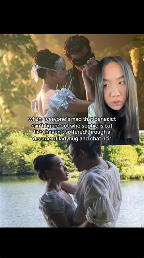 “i can’t believe he didn’t recognize her behind the mask!” i can. #benedictbridgerton #benophie #miraculousladybug #ladynoir #sophiebaek marichat, ladybug and chat noir, bridgerton season 4, benedict bridgerton, sophie baek, ladynoir, benophie