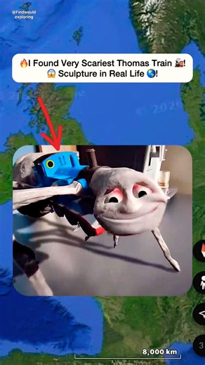 🔥 I Found Very Terrifying Thomas Train 🚂 in real On Google Earth 🌍! #shorts #findwouldexploring