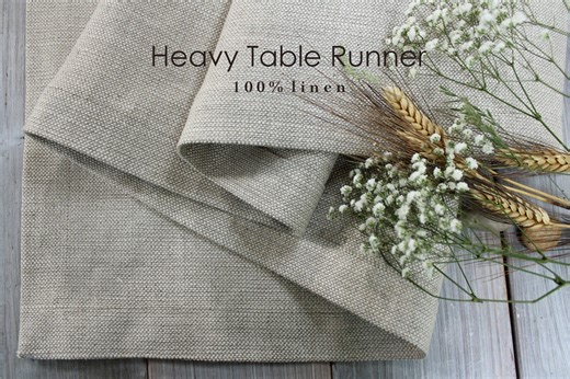 Linen Table Runner - Heavy Weight European Flax Certified Fabric - Linen Wedding Decor - Custom Sizes Available - Handmade in the US - Etsy