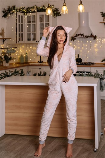Women's Cozy Terry Butt Flap Pajamas   Soft Slippers Sweetjama Frozy Set "paws" - Etsy UK