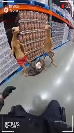ALIENS BUSTED Shoplifting at Costco! (Police Bodycam) 👽😂 #aliens #funny #Shorts #aivideo #ai