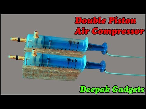 Make a Double Piston Air Compressor using Syringe