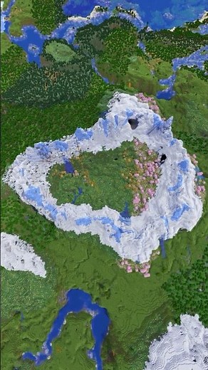 This Minecraft Mountain Circle Seed With a Village in INCREDIBLE!