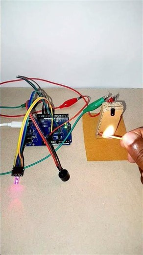 DIY Fire Alarm with Matchstick! 🔥 Arduino Project #shorts