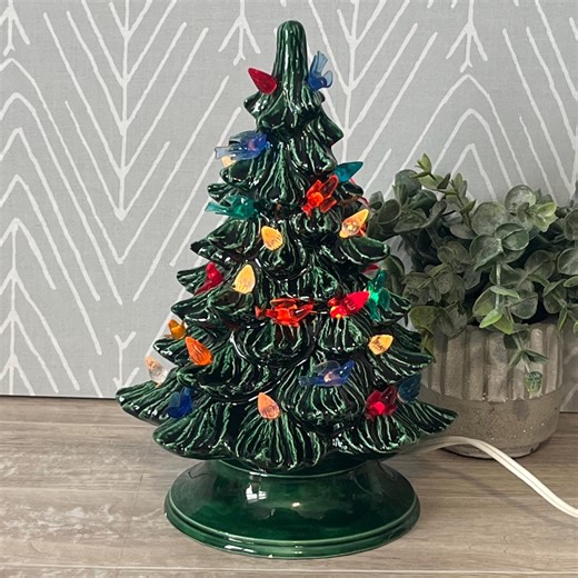 Vintage Ceramic Christmas Tree Light With Bulbs & Birds 9 1/2" 1977 - Etsy