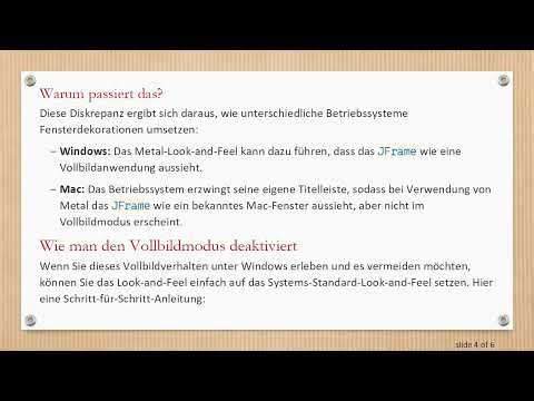 Verständnis von JFrame.setDefaultLookAndFeelDecorated(true): Warum wird mein Fenster im Vollbildmod