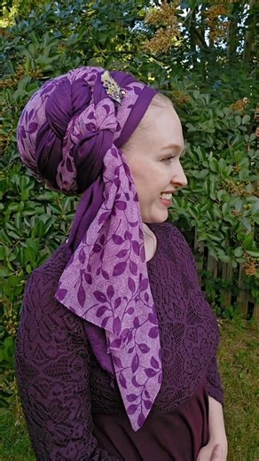 39K views · 1K reactions | Our Fine Vines Kit is fabulous, and Sarah Rivkah shows you exactly how to make it shine.  This exclusive pairing features the Eggplant Back to Basics Scarf and a vine print scarf that play beautifully together, topped off with the Chromatic Leaf Pin in all its iridescent glory. The result? A playful, elegant style with endless wrappability.  Available now online with our MEGA Fall Line at Wrapunzel.com | Wrapunzel | Facebook