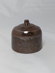 Dark Glazed Ceramic Jar – Handmade Lidded Container for Salt or Keepsakes - Etsy
