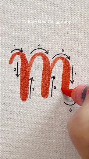 How to Write Letter M — Easy Tutorial for Beginners #nhuandaocalligraphy #brushlettering #shorts