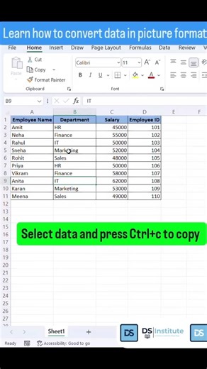 let's know how to data convert picture format in Excel #excel #spreadsheets