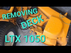 HOW TO REMOVE THE DECK FROM CUB CADET LTX 1050 FOR BLADE REMOVAL OR BELT REPLACEMENT