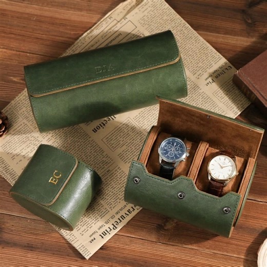 Personalized Watch Case, Leather Watch Box, the Perfect Gift for Him, Customize Your Watch Holder With Initials or Name,father's Day Gift - Etsy