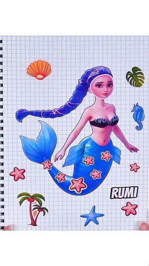 KPOP Demon Hunters Sticker Book 🧜‍♀️ Rumi Mermaid Transformation | 케이팝 데몬 헌터스 스티커북 Sticker Fun