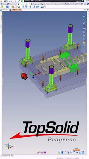 Add multiple screws (Tooling Kits) by NK #cad #cam #mold #cnc #design #progressive #4d #topsolid