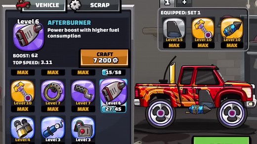 Finnaly maxing it and every epic part to this car! #uppgradeparts #hcr2 #HillClimbRacing2