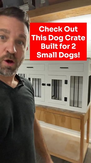 Double Small Dog Crate with Drawers | DIY Furniture Build