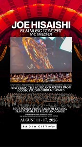 Joe Hisaishi Film Music Concert at Radio City Music Hall, August 11–17! Experience Hisaishi’s celebrated scores from the iconic Studio Ghibli classics,Takeshi Kitano and Isao Takahata films—performed with film scenes on screen. A rare opportunity to see Joe Hisaishi conduct and perform his most beloved works on piano alongside a full orchestra and choir. Tickets are on sale now. | Joe Hisaishi