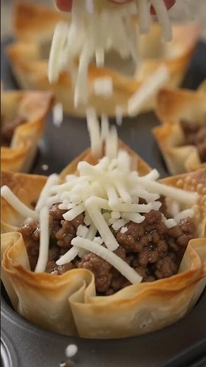 🥩 Cheesy Beef Phyllo Cups