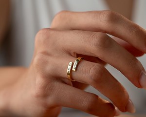 Custom Double Name Ring Engraved Name Ring Adjustable Best Friend Ring Dainty Two Name Ring Couple Name Ring Stackable Ring - Etsy