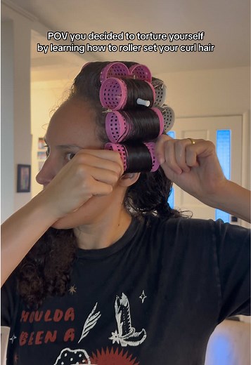 Learning to Roller Set Curly Hair Results