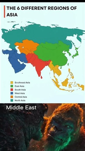 Different Regions of Asia 🤔 #map #mapping #geography#facts