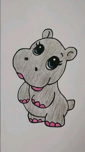 How to draw a hippo | Hippopotamus drawing easy | Step by Step