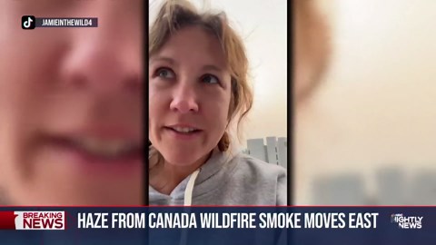 Massive wildfires burn out west as Canadian smoke moves east