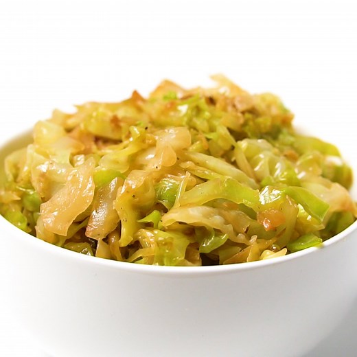 RECIPE: https://www.wholesomeyum.com/sauteed-cabbage/ This Sauteed Cabbage is sweet, buttery, and perfectly caramelized. It's ready in just 15 minutes making it perfect for any night of the week. | Wholesome Yum - Easy Healthy Recipes