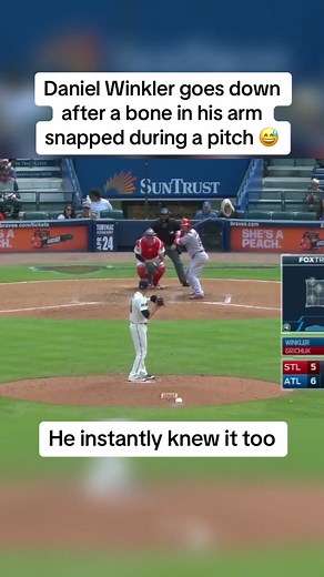 Worst fear as a pitcher 😫 #baseball #braves #pitcher #injury #ouch #sports (via: @MLB)