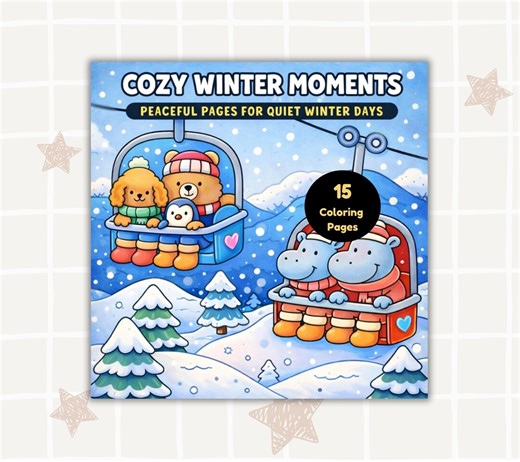 Cozy Coloring Books- Bold & Easy Coloring Pages -cozy Coloring Pdf- Winter Coloring-cozy Girl Coloring Printables - Etsy