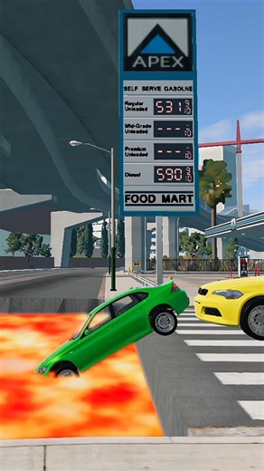 Small to Big Cars vs Lava Pit - BeamNG.drive #beamngdrive #automobile #car #viral