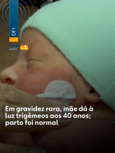 Gravidez rara - Uma moradora de Planaltina, no Distrito Federal, deu à luz trigêmeos concebidos de forma natural no Hospital Universitário de Brasília (HUB). O parto, também normal, aconteceu nesta quinta-feira (14), com 33 semanas de gestação. Leidiane Nogueira Paiva, de 40 anos, é a mãe de Laura, Lara e Lorenzo. Os bebês estão na UTI neonatal para ganhar peso, mas passam bem. Segundo o HUB, a gestação era considerada de alto risco e o parto precisou ser antecipado após a mãe apresentar um pico