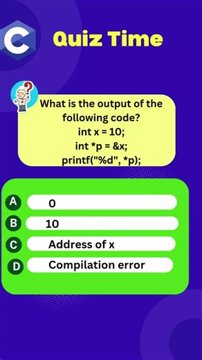 C Programming #cprogramming #computerscience #ctutorials #c #cforbeginners #mcqs #quiz #pointersinc